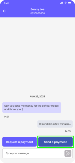Fire Personal app contact chat screen