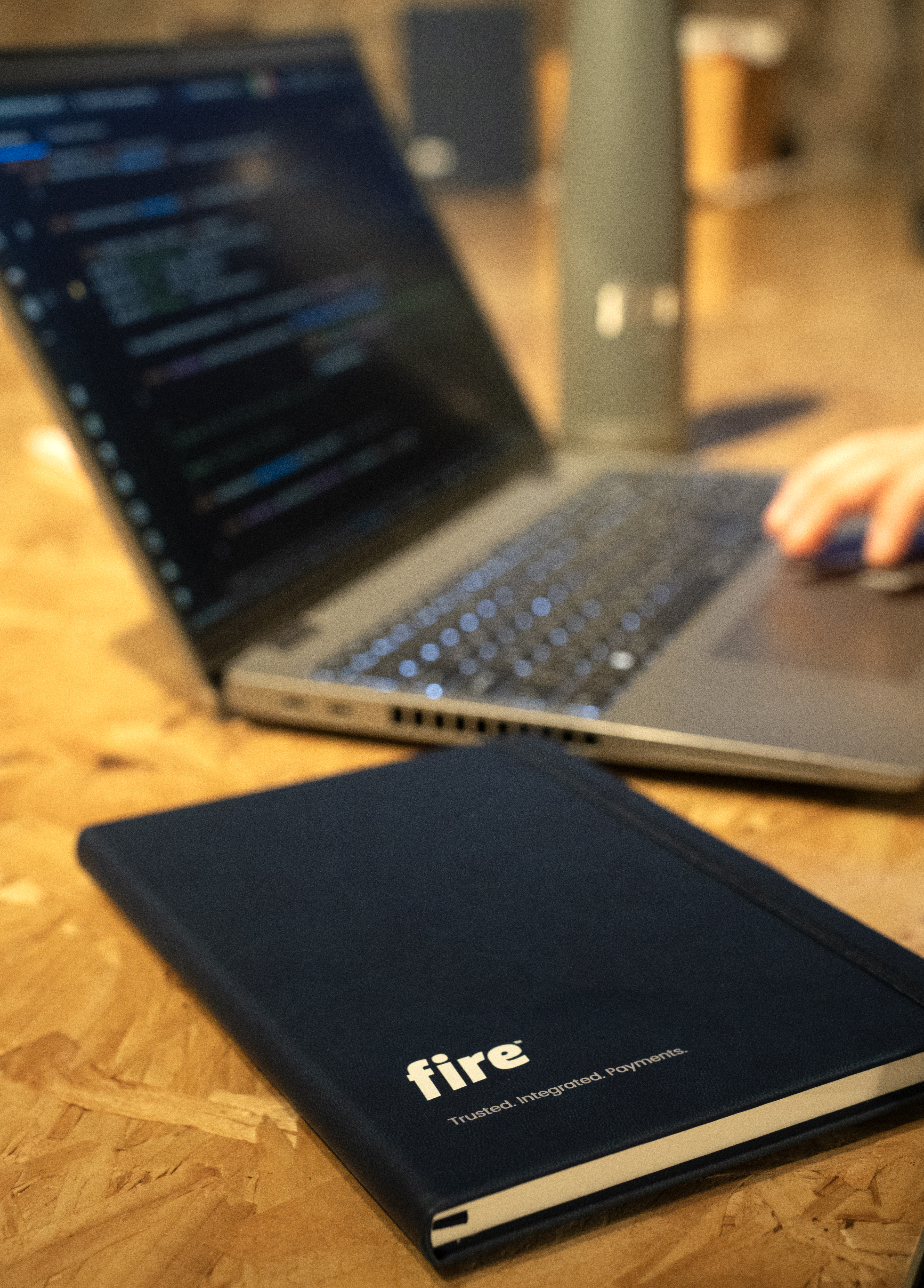 Fire notebook and someone using a Fire laptop.